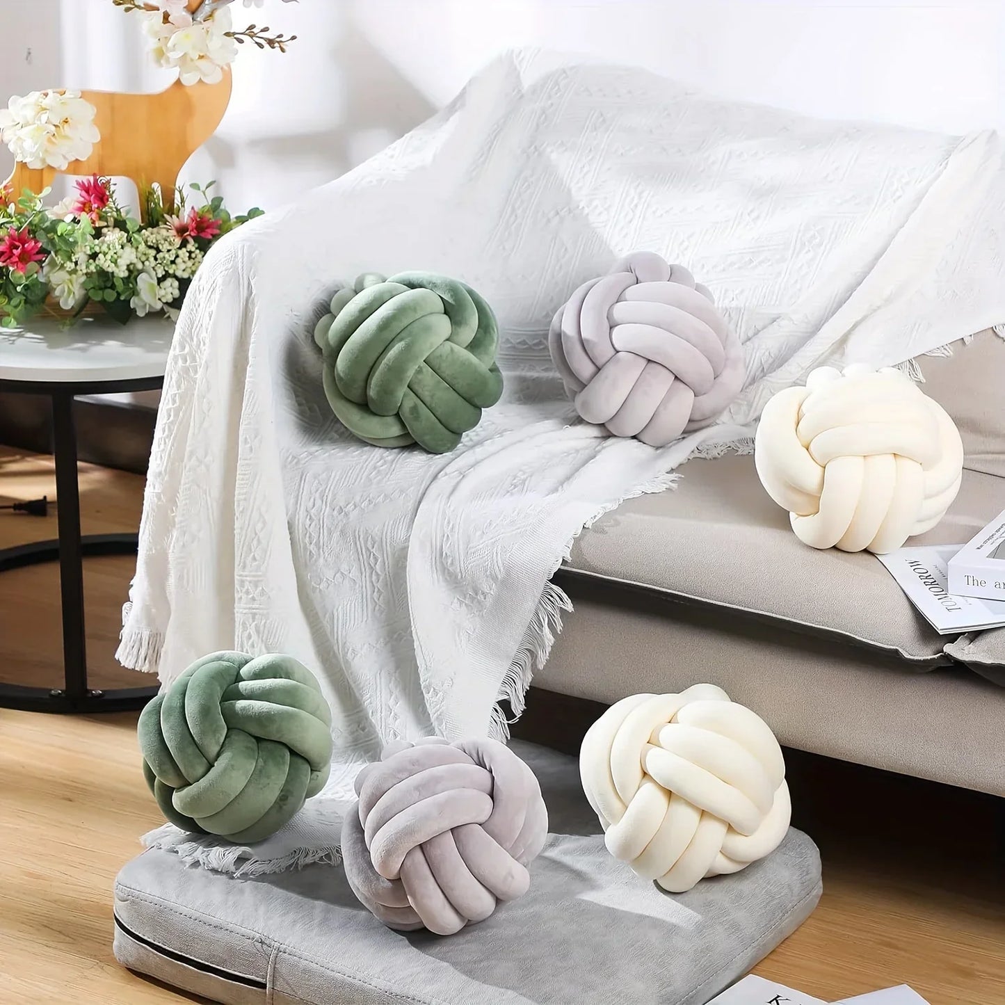 Coussin Boule à Nœuds Nordiques - Nordic Knot