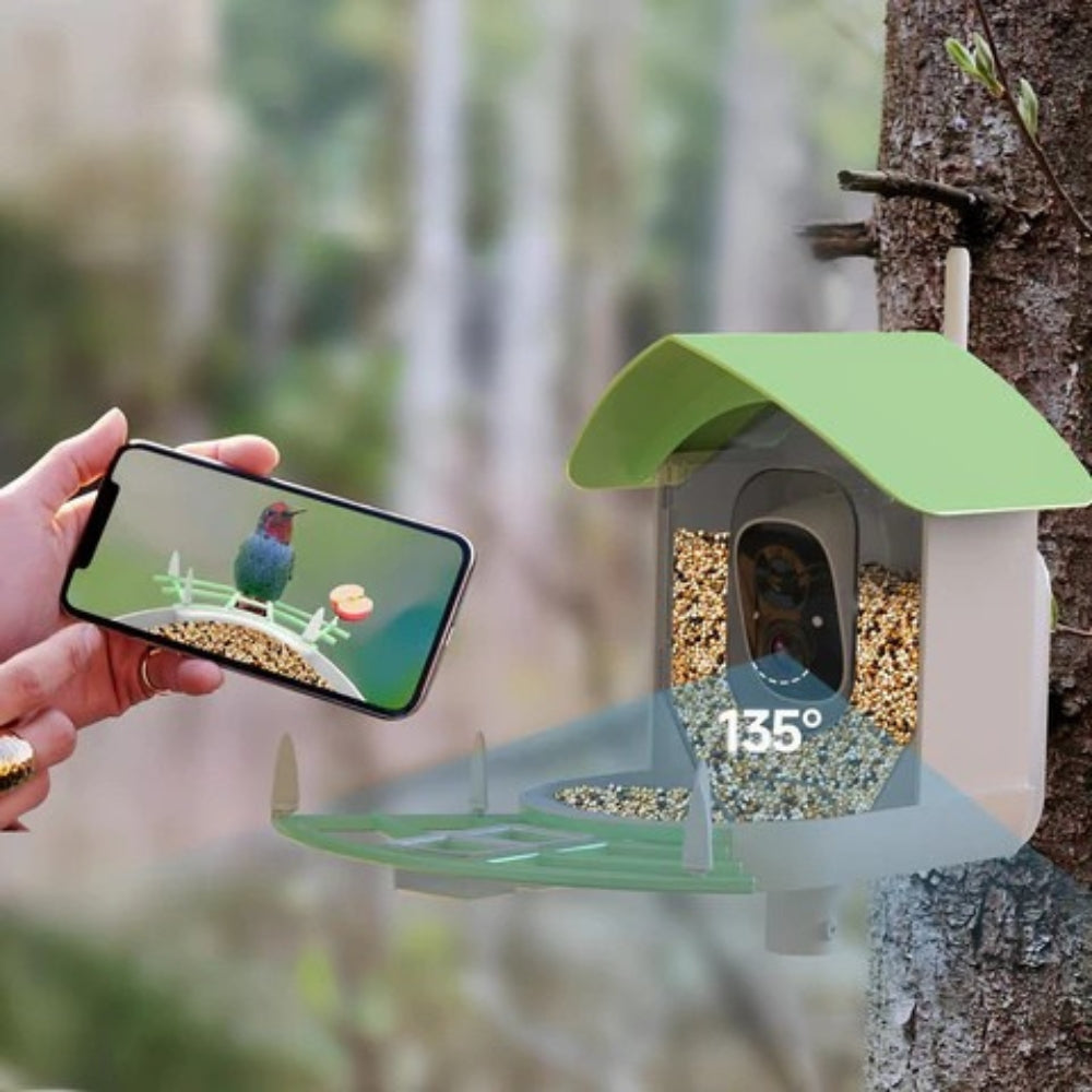 Mangeoire à Oiseaux avec Caméra Intelligente et Vision Nocturne - BirdWatch Pro
