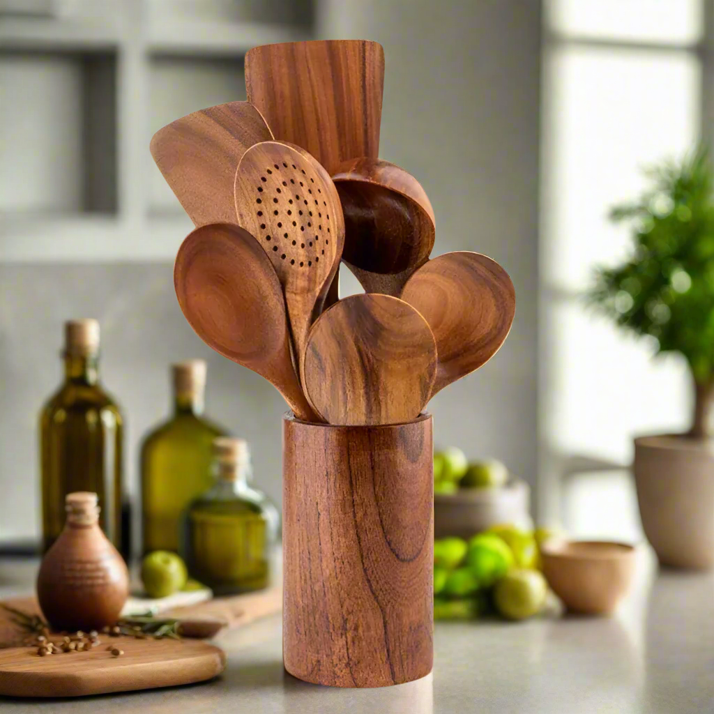 Ensemble d’Ustensiles en Bois