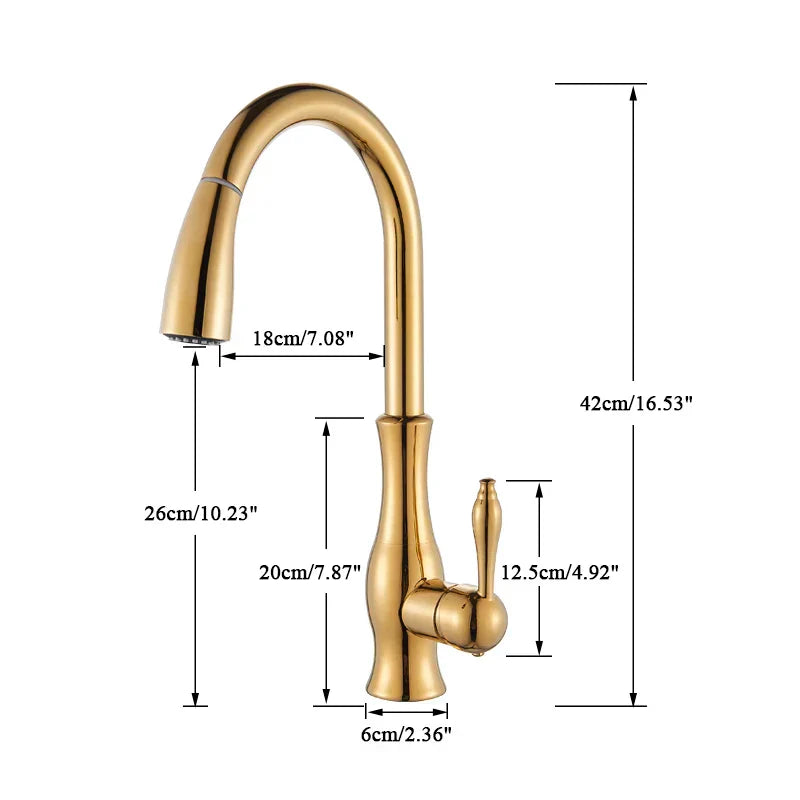 Robinet de Cuisine Doré - GoldFlow™