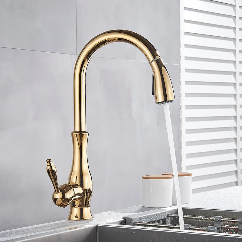 Robinet de Cuisine Doré - GoldFlow™