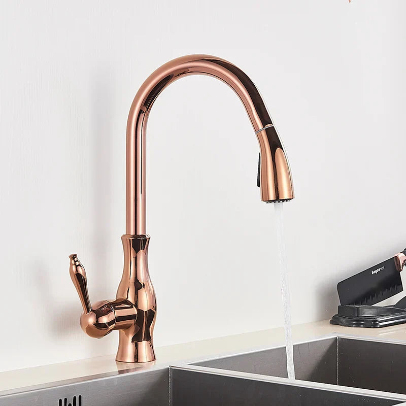 Robinet de Cuisine Doré - GoldFlow™