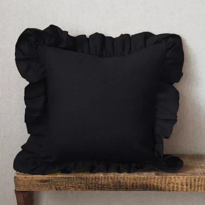 Housses de Coussin et Taies d'Oreiller en Pur Lin à Volants Doux - Linen Elegance