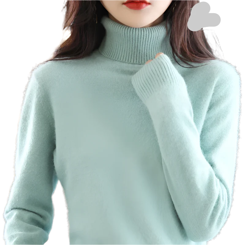 Pull col roulé 100% cachemire en maille japonaise- Mathilde