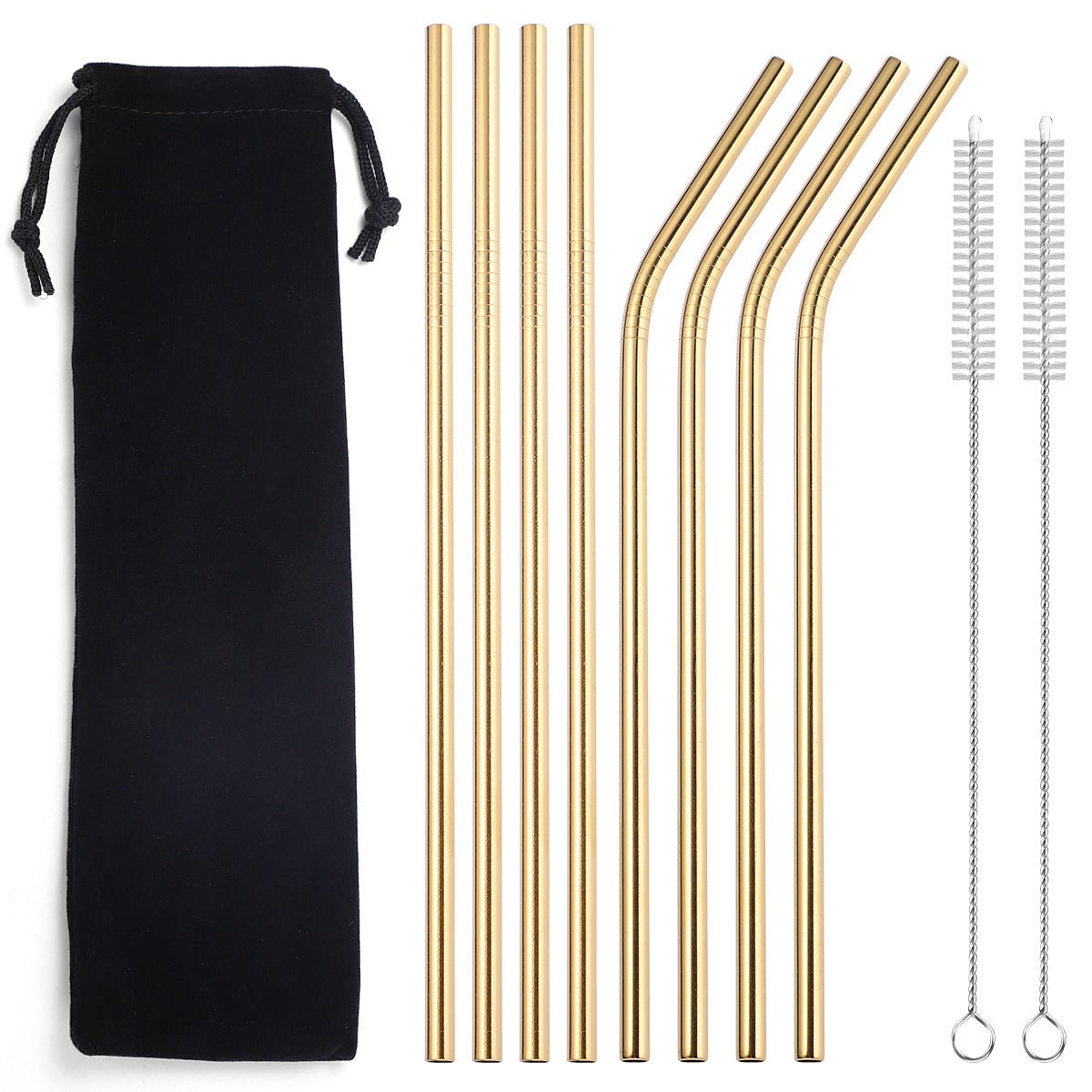 Pailles réutilisables en métal avec brosse de nettoyage-EcoSip™