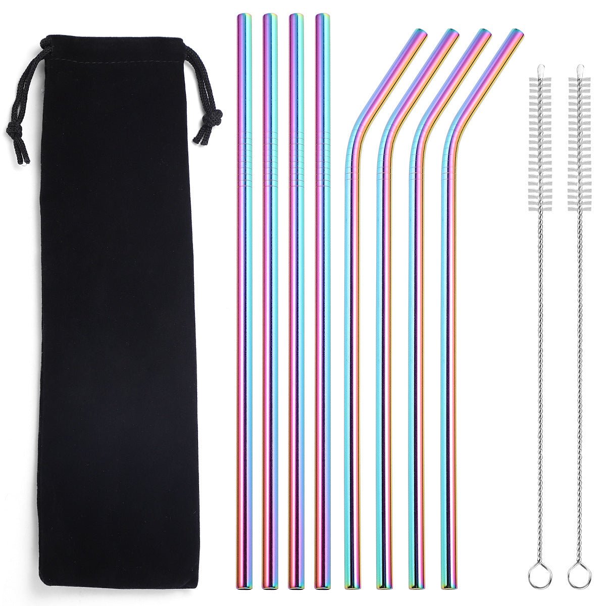Pailles réutilisables en métal avec brosse de nettoyage-EcoSip™