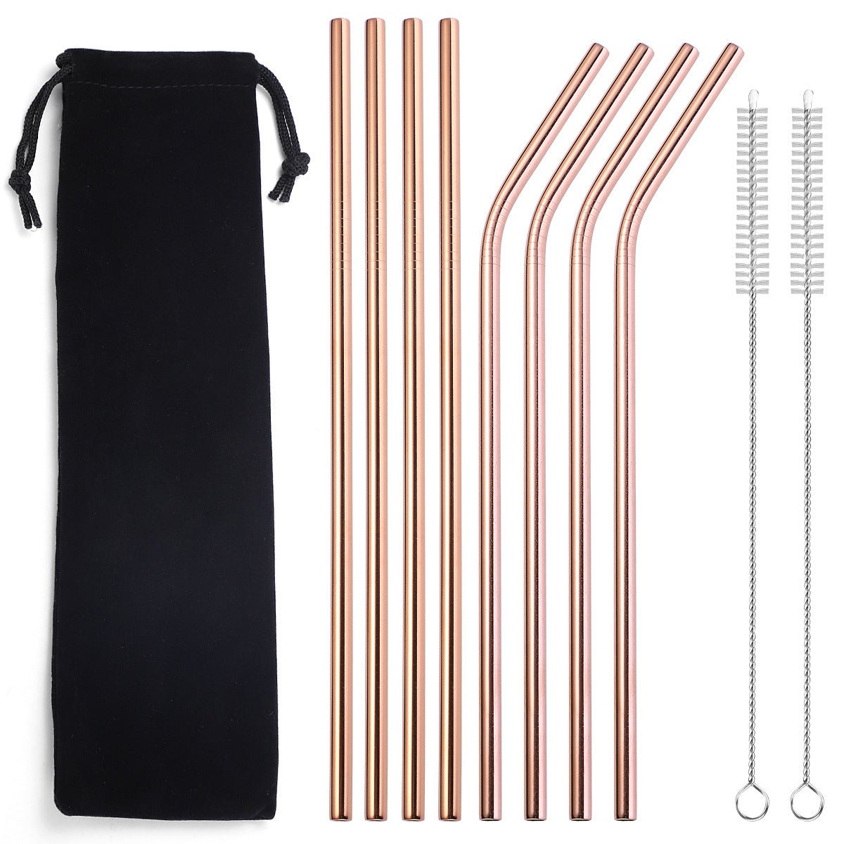 Pailles réutilisables en métal avec brosse de nettoyage-EcoSip™