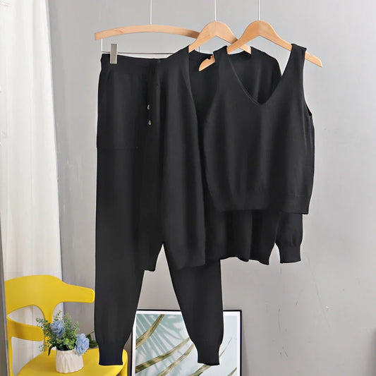 Ensemble Trinité Confort - Cardigan, Pull et Sarouel Azura