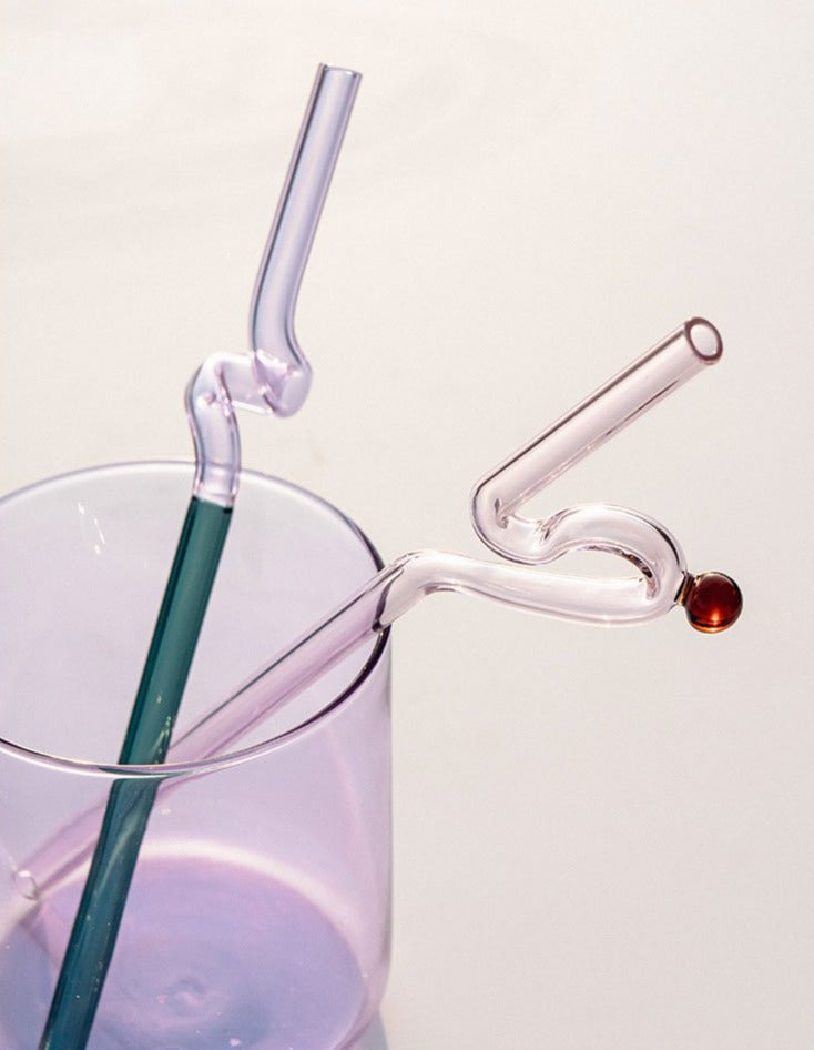 Pailles en verre colorées et torsadées-TwistSip™