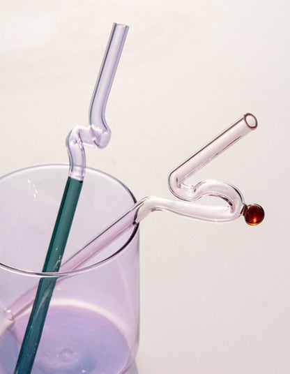 Pailles en verre colorées et torsadées-TwistSip™