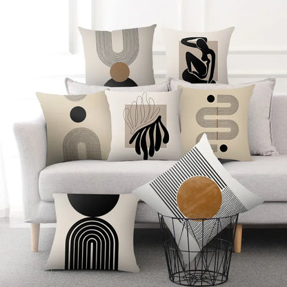 Housse de Coussin Décorative à Motif Géométrique - AbstractLines