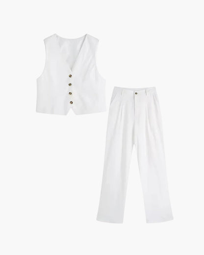 Chemisier et Pantalon Fluide - Ensemble Élégance Intemporelle