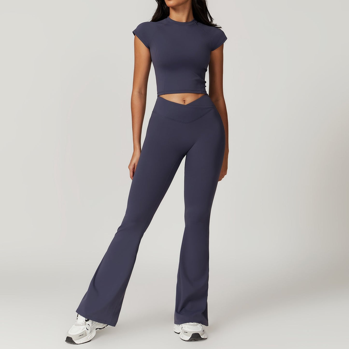 Ensemble deux pièces haut court et pantalon évasé leggings - Pastel Rêveur