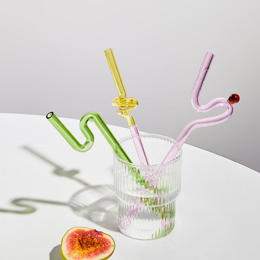 Pailles en verre colorées et torsadées-TwistSip™