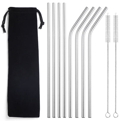 Pailles réutilisables en métal avec brosse de nettoyage-EcoSip™