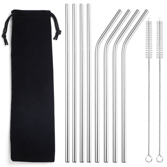 Pailles réutilisables en métal avec brosse de nettoyage-EcoSip™