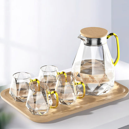 Pichet et Tasses en Verre Résistant à la Chaleur - Ensemble Cristallio