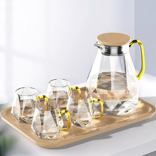 Pichet et Tasses en Verre Résistant à la Chaleur - Ensemble Cristallio