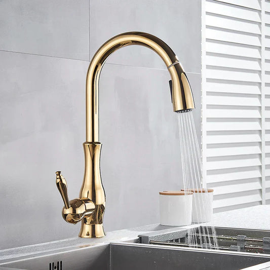 Robinet de Cuisine Doré - GoldFlow™