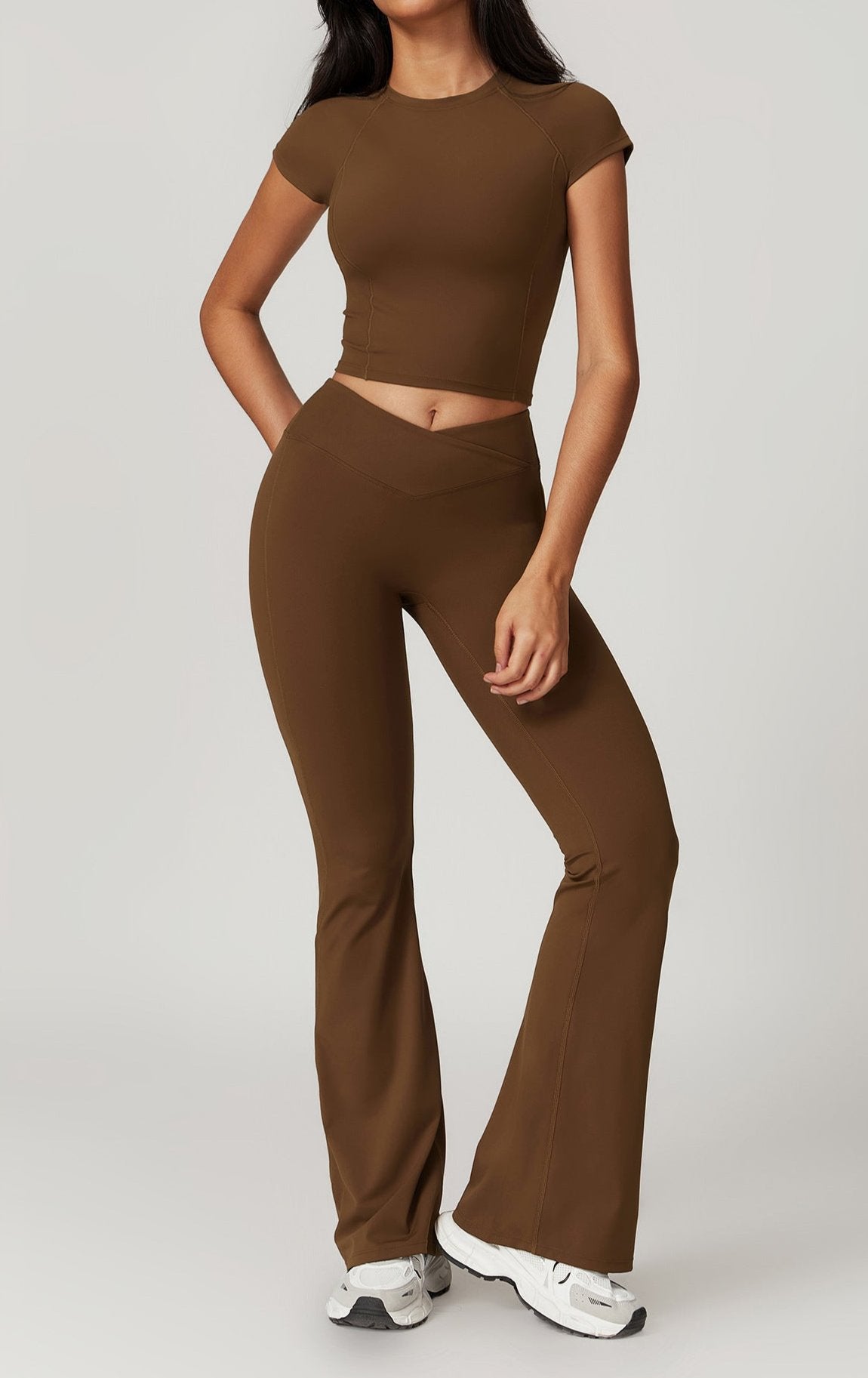 Ensemble deux pièces haut court et pantalon évasé leggings - Pastel Rêveur