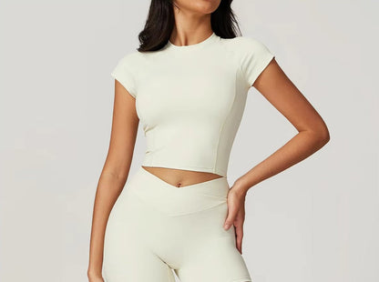 Ensemble deux pièces haut court et pantalon évasé leggings - Pastel Rêveur