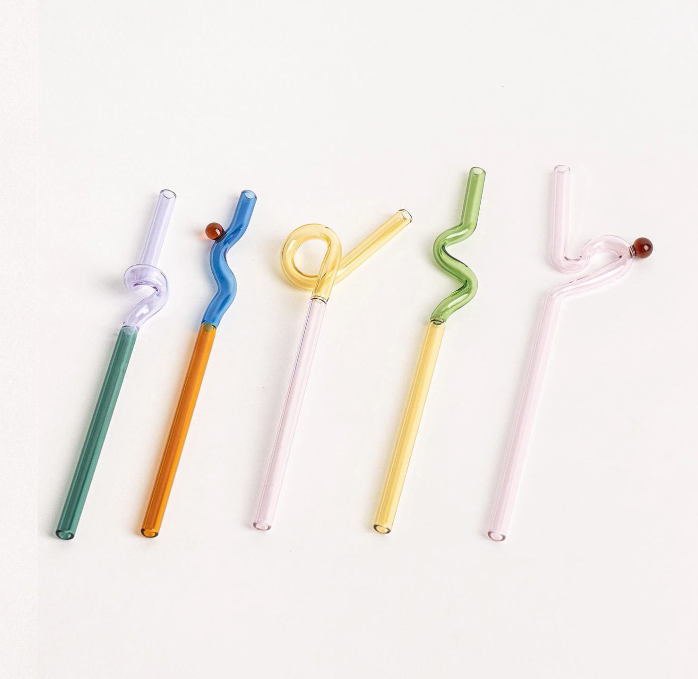 Pailles en verre colorées et torsadées-TwistSip™