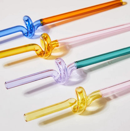 Pailles en verre colorées et torsadées-TwistSip™
