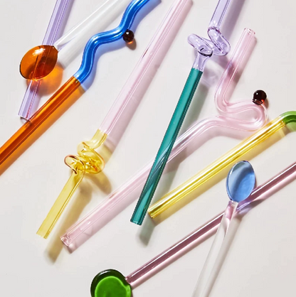 Pailles en verre colorées et torsadées-TwistSip™