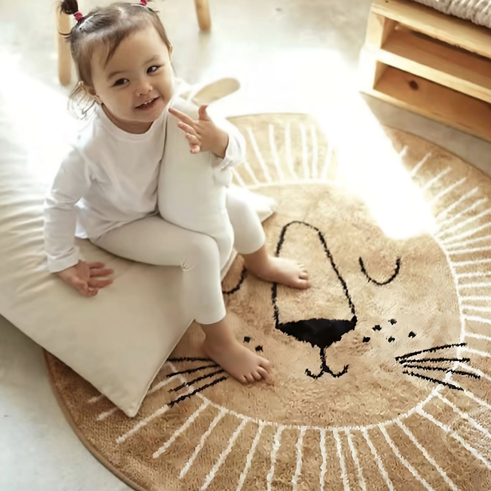 Tapis Design Nordique pour Chambre d'Enfant - Boho Lion