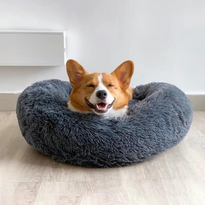 Panier Apaisant en Forme de Donut pour Chiens et Chats-CocoonPaw