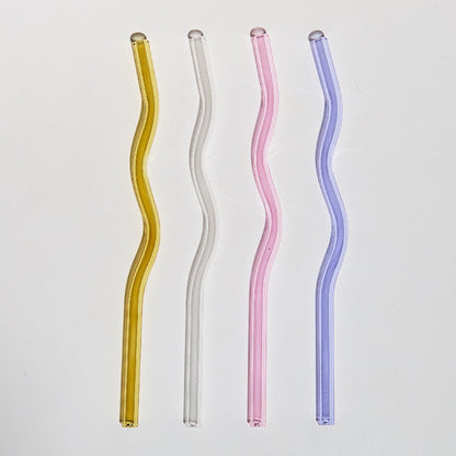 Pailles en verre colorées et torsadées-TwistSip™