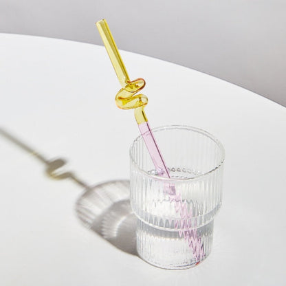 Pailles en verre colorées et torsadées-TwistSip™