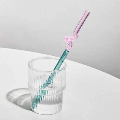Pailles en verre colorées et torsadées-TwistSip™