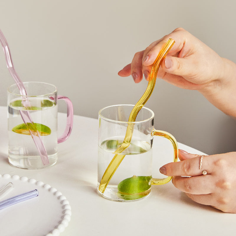 Pailles en verre colorées et torsadées-TwistSip™