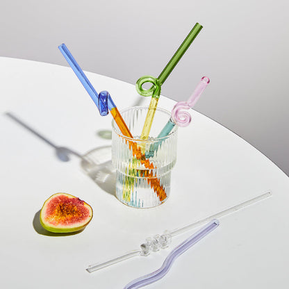Pailles en verre colorées et torsadées-TwistSip™